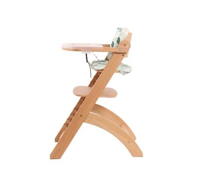 China Fashion Baby Wooden Umpire Chair With Cushion Height Adjustable Beech Wood Highchairs For Kids Infant Feeding Dining Chair for sale