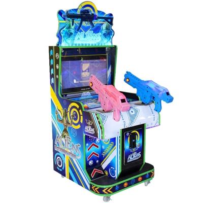 China Newest Wooden Coin Operated Kids Arcade Video Arcade Shooting Gun Game Machine for sale