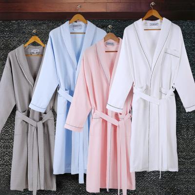 China Factory direct sale 100 cotton waffle weave robe kimono spa bathrobe breathable for hotel for sale