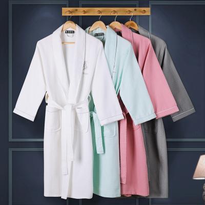 China Breathable Night Robe for Waffle Terry Contton Bathrobe Luxury Hotel Hotel Men and Women for sale