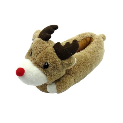 China Indoor Christmas Super Soft Deer Winter Cartoon Plush Cute Cotton Slippers for sale