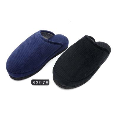 China EVA Men's Indoor Thick Corduroy Single Upper Winter Warm Indoor Slippers for sale