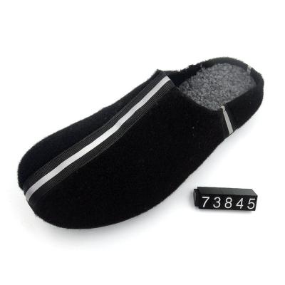 China Design Plain Color Indoor Hot Selling Wool Felt Man Warm Shoes PVC Outsole Injection Home Indoor Slipper for sale