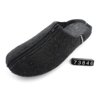 China Design Plain Color Indoor Hot Selling Wool Felt Man Warm Shoes PVC Outsole Injection Home Indoor Slipper for sale