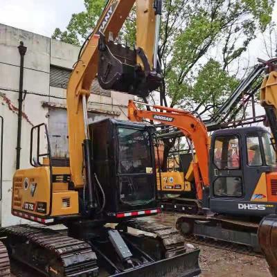 China ISUZU Engine 7TON Yellow Sany SY75C Excavator 0.32 Bucket Capacity 43kw Power for sale