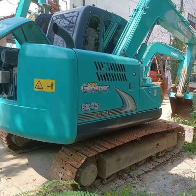 China Low Hour Used Kobelco Excavator ISUZU Engine 75 Operating Weight 0.4m Bucket Capacity for sale