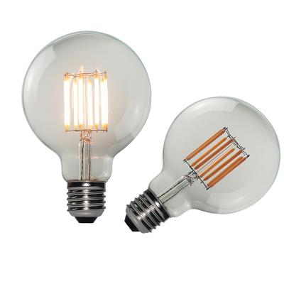 China G80 LED Filament Led Light Bulb LED Bulb Full Filament Light Bulb 6w 3000k E27 Vintage Clear Edison Glass Dimmable Bulb for sale