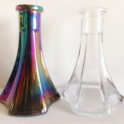 China Handmade Hot Selling Large Clear Glass Hookah Vase For Russian Hookah Vase Flask for sale