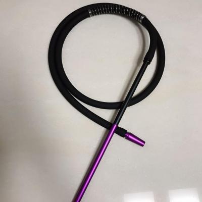 China Hot selling eco-friendly hookah shisha silicon hose with aluminum hose, soft touch silicone hookah hose for sale