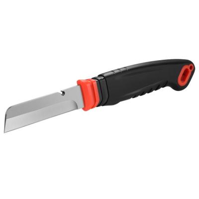 China Non-variable Fast Wire Stripper Blade Stainless Steel Sheath ABS Electrician Open Knife for sale