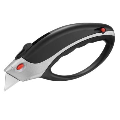 China Specific Quick-Change Handle Bow To Protect Hand TPR Grip Easy Open Utility Knife for sale