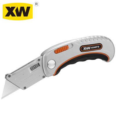 China Fast Change Blade Hardened Zinc TPR Folding Mat Safe Lock Back Knife Cutting for sale