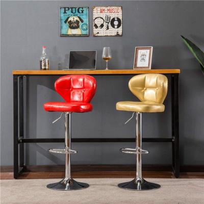 China Nordic Luxury Cheap Modern Bar Counter Stools Gold Kitchen Restaurant Metal Leather Bar Stools With Back for sale