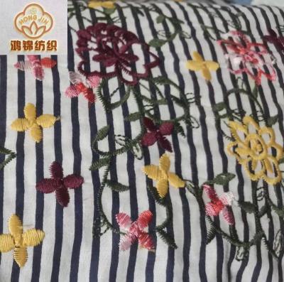 China Organic Wholesale Colorful Polyester And Cotton TC Embroidery Designs Stock Fabric for sale