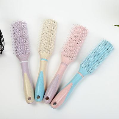 China Lirong New Wheat Straw Material Waterproof Round Hair Curling Comb and Wet Hair Brush, Soft and Customized Comb for sale