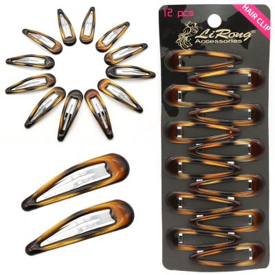 China Lirong Ladies Hair Decoration Stick Snap Hair Clips Metal Grabs 5cm/2in Tortoise Accessories (Epoxy Tortie) for sale