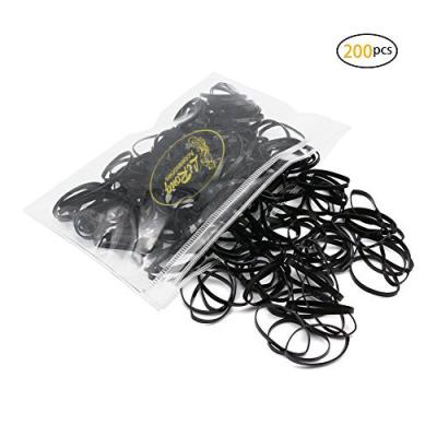 China Lirong 200PCS Women's Hair Decoration Reusable Multiple Time Stronger Durable No Damage Hair Elastic Hair Braiding Bands for Girls (Black) for sale