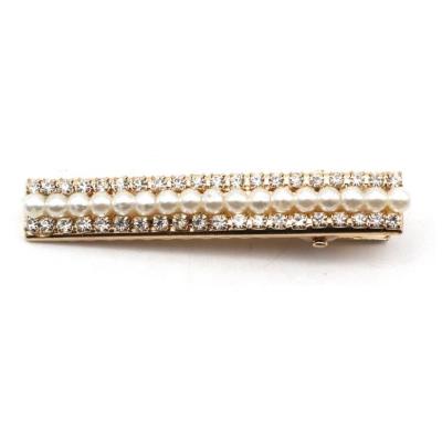 China 2020 New Arrival Korea Pearl Eco-friendly Hair Clip For Girls Gold Metal Hair Clips Pin With Pearl for sale