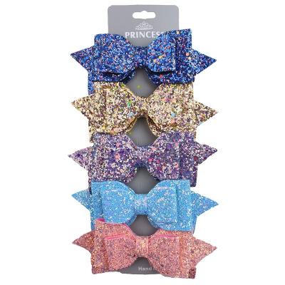 China 2019 Eco - Friendly Wholesale Multi Color Glitter Hair Bows Clips For Girls Hair Accessories for sale