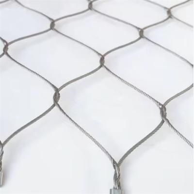 China Polished Flexible Diamond Mesh Balustrade Cable Mesh Made Of SS316 Wire With 60mm Hole for sale