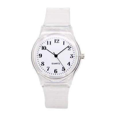 China Non-Specific Wholesale Plastic Transparent PVC Band Women Quartz Watch for sale