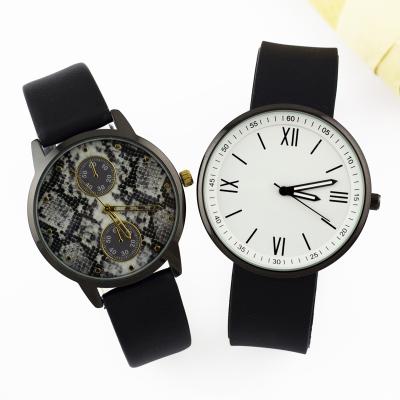 China Fashion Men's And Women's Couples Quartz Wrist Watch Stain Factory Wholesale Simple Non-Specific Big Dial for sale