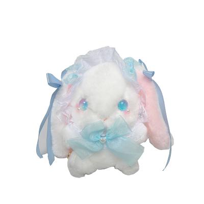 China Cute Fun Hot Selling Most Popular Fashion Cute Rabbit Fur In Toy Ribbon Bunny Bag Plush Animal for sale