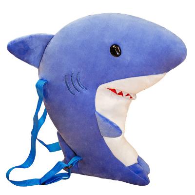 China Cute Fun Cute Backpacks For Kids Large Capacity Backpack Ocean Shark Plush Bags for sale