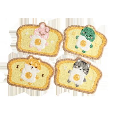 China Baby Toast Animal Plush Soft Non-Slip Plush Floor Mat Bathroom Rug Carpet Animal Mat for sale