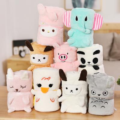 China Wholesale Cheap Baby Animal Rolled Up Funny Animal Blanket Coral Fleece Plush Blanket Throws Blanket Cartoon for sale