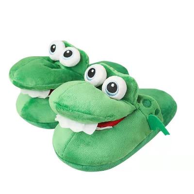 China Lovely Stuffed Animals Creative Funny Plush Slippers Open Mouth Plush Crocodile Slippers For Gifts for sale