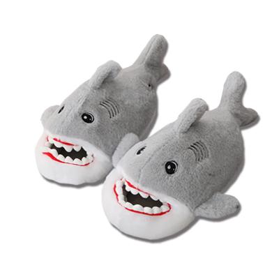 China Custom Made Comfortable Winter Cartoon Shark Plush Slipper Warm Indoor Slippers Comfortable House Shoes for sale