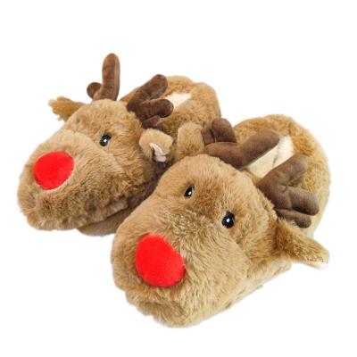 China Warm Bedroom For Slippers Cute Cotton Plush Bedroom Reindeer Winter Women Cartoon Warm Casual Shoes for sale