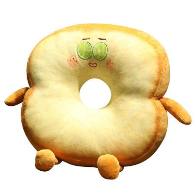 China Anti-pilling Toast Bread Shape Stuffed Toy Gift Baby Girl Toast Pillow Croissant Bread Plush Cushion for sale