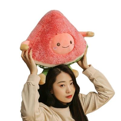 China Kids Gift 35cm Super Soft Plush Watermelon Stuffed Fruit Pillow for sale