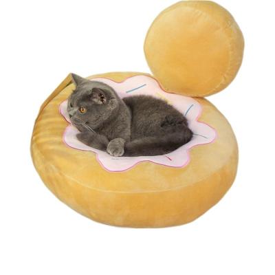 China Big Breathable Cute Giant Around Sleeping Dogs Plush Donut Warm Pet Bed Cat Nest Soft Long For for sale