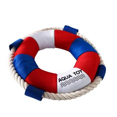 China New Viable Swimming Circle Pet Dolls Bite Heavy Duty Cotton Rope Dog Vocal Pet Toys 2022 Squeak Pet Chew Toys for sale