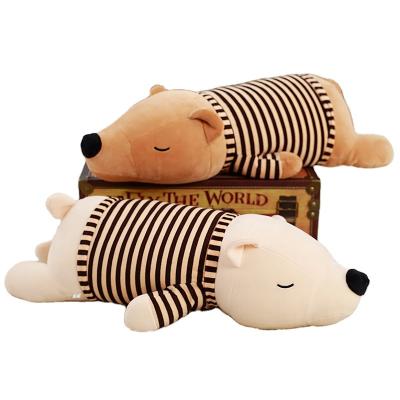 China Cute promotional plush toy white bear clothes teddy bear pillow brown bear cute stuffed animal toy for sale