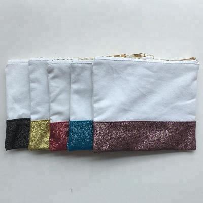 China Eco-friendly Glitter Cosmetic Bag Canvas Makeup Bag Cotton Toiletry Bag Canvas for sale