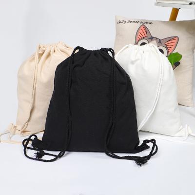 China Wholesale High Quality Custom Goods Cotton Canvas Drawstring Backpack Eco-friendly Bag for sale