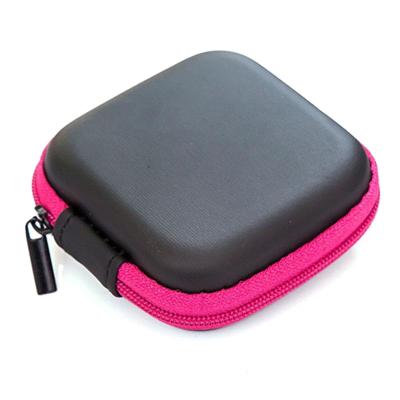 China Cute Viable Square Earphone Storage Bag Zipper Storage Box 7.5*7.5*2.8cm for sale