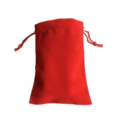 China BIODEGRADABLE Wholesale Mini Red Velvet Bag 9*12cm Drawstring Gift Packaging Bag for sale