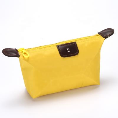 China Waterproof nylon fabric waterproof nylon zippered cosmetic bags wholesale decoration leather nylon make up bags nylon cosmetic bag with low MOQ for sale