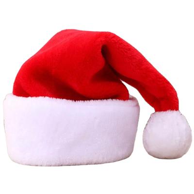 China Nonwoven Adult High End Christmas Hat Classic Red And White Christmas Hat Nonwoven Decoration for sale