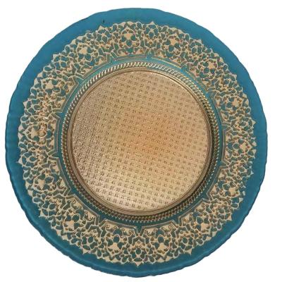 China Wholesale Amazon Viable 2022 Glass Charger Dishes For Wedding Colored Plates 13inch Glass Charger Dishes Factory Outlet for sale