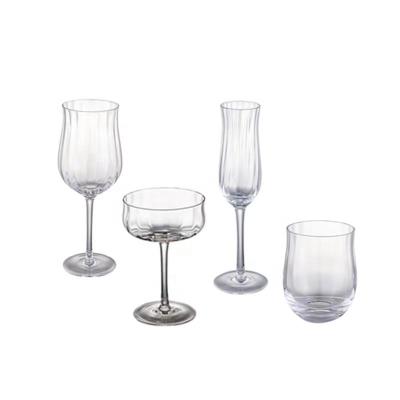 China Amazon Hit Wine Glass Tumblers Wedding Tulip Colored Glass Cups Irregular Tumbler Glass Water Glass Wine Cups for sale