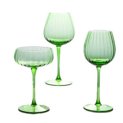 China Wine Glass Kitchen and Table Tumblers Wedding Decoration Water Glass Cups Green Wine Glasses Set Gold Rim Cups Tumbler Glass Gold for sale