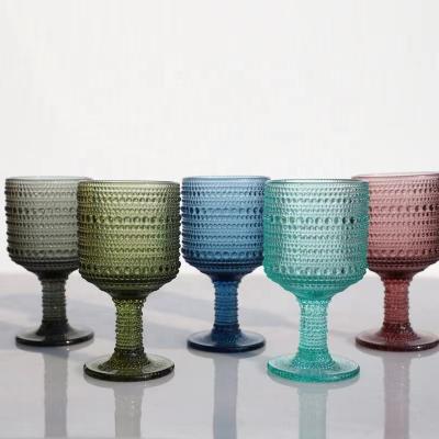 China Amazon Success Wine Glass Goblets Wedding Vintage Colored Wine Glass Water Glass Cups Wine Glass for sale