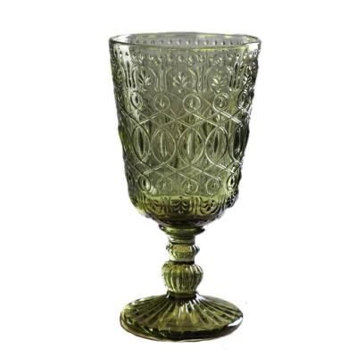 China Wine Glasses Wholesale Amazon Hit Goblets Wedding Vintage Colored Wine Glass Water Glass Cups Wine Glass for sale