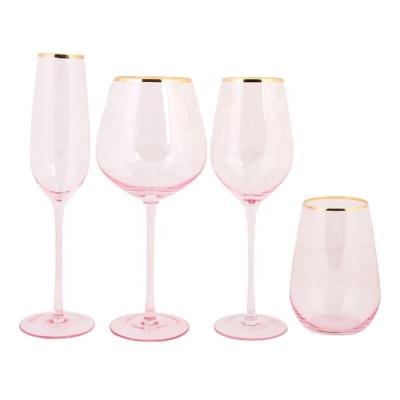 China Amazon Success Tumbler Wine Glass Tumbler Shot Glasses Gold Rim To Wedding Drinking Glasses Whiskey Glasses for sale